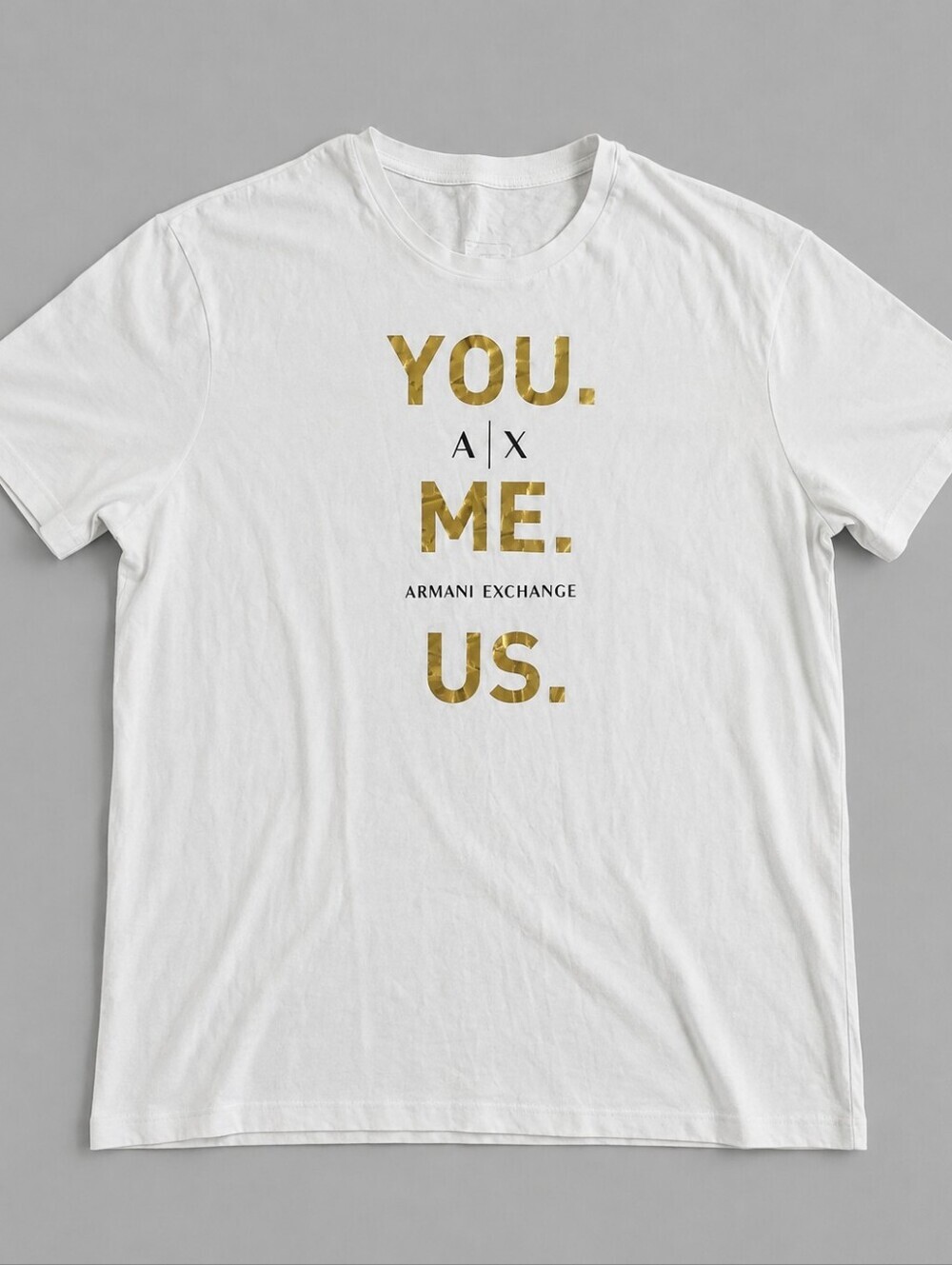 Armani Exchange White Tee with Subtle Gray Logo Print